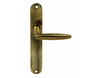 WING - Brass door handle on back plate by GIARA ART DESIGN-BRONZE - view 2